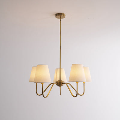 Viraean Vintage Industrial Brass Fabric Chandelier