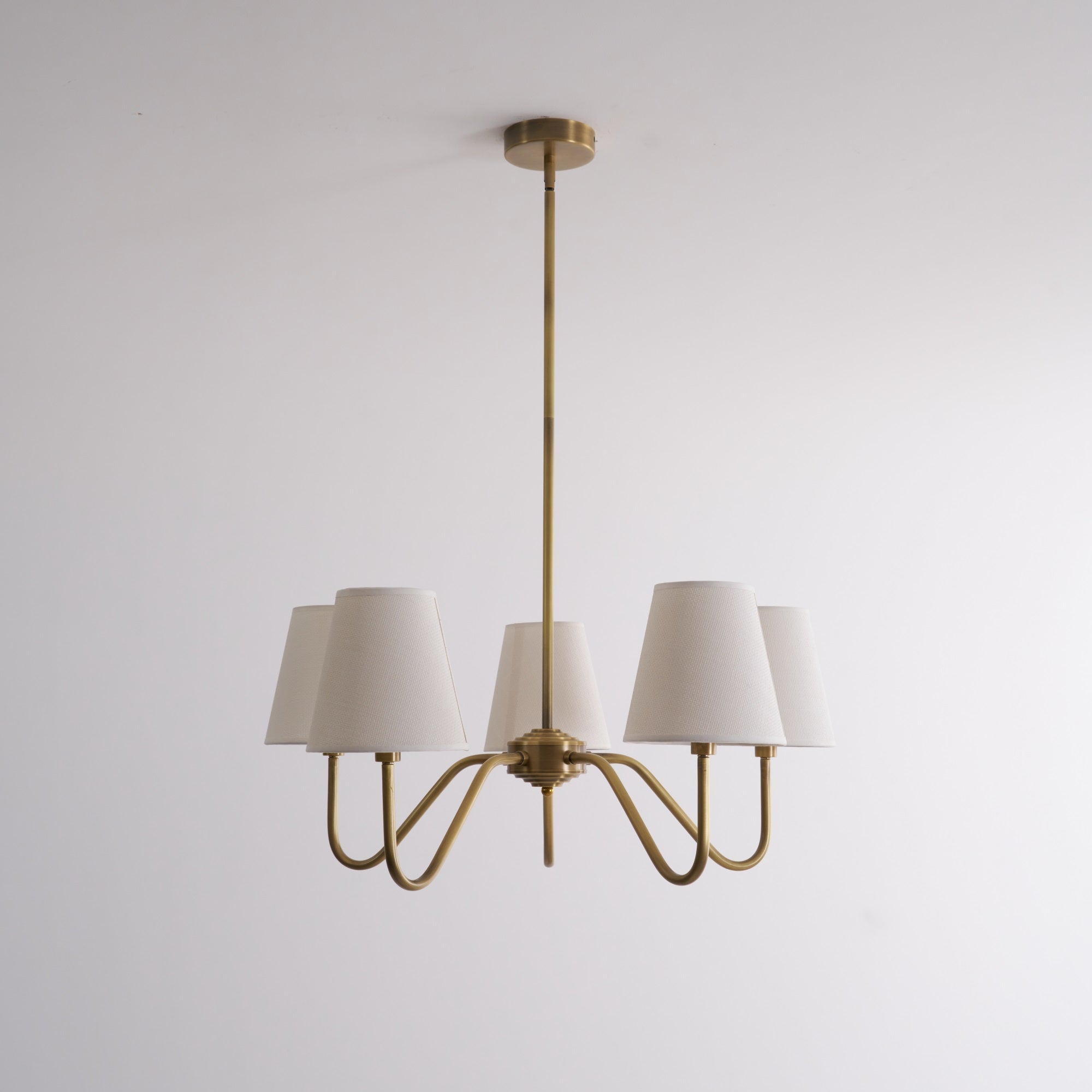 Viraean Vintage Industrial Brass Fabric Chandelier