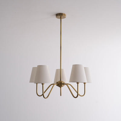 Viraean Vintage Industrial Brass Fabric Chandelier