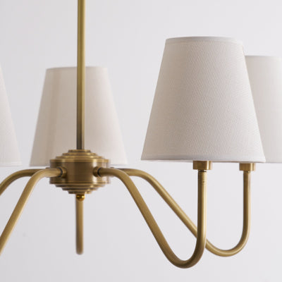 Viraean Vintage Industrial Brass Fabric Chandelier