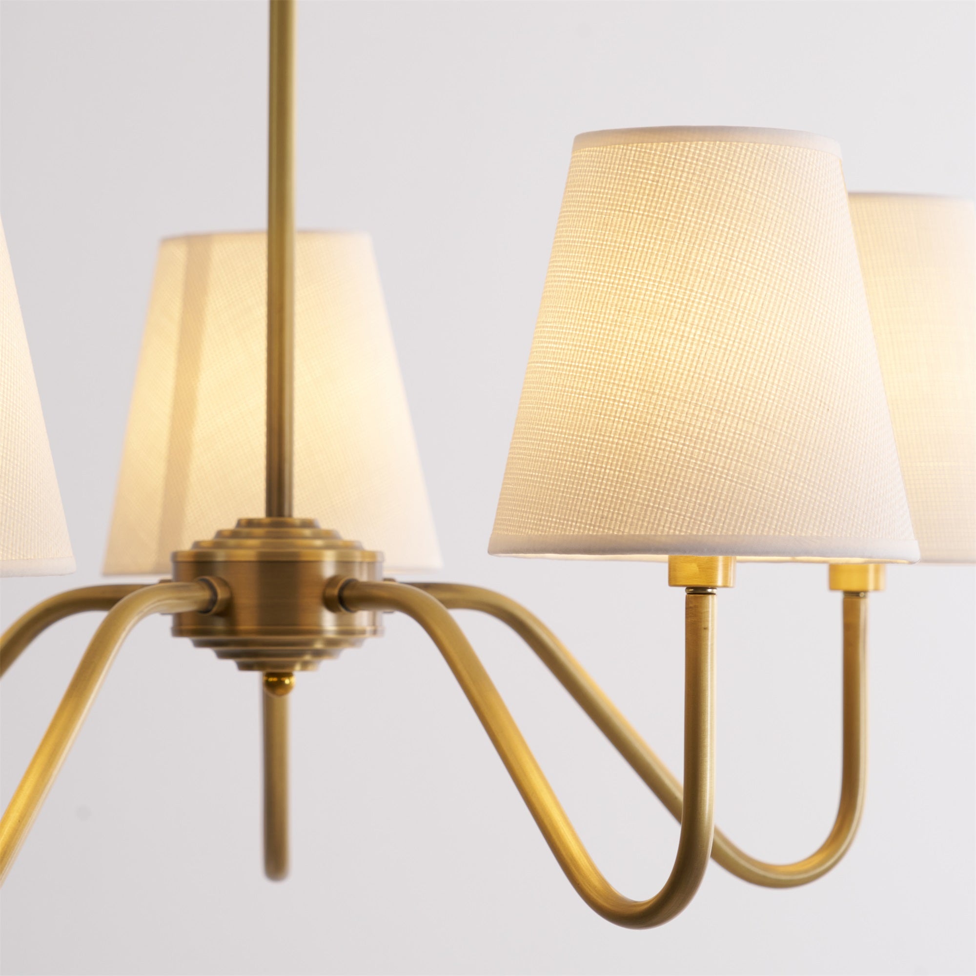 Viraean Vintage Industrial Brass Fabric Chandelier