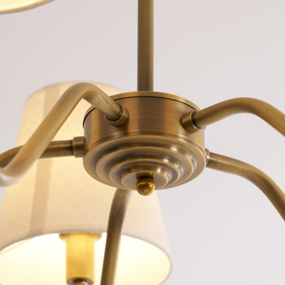 Viraean Vintage Industrial Brass Fabric Chandelier