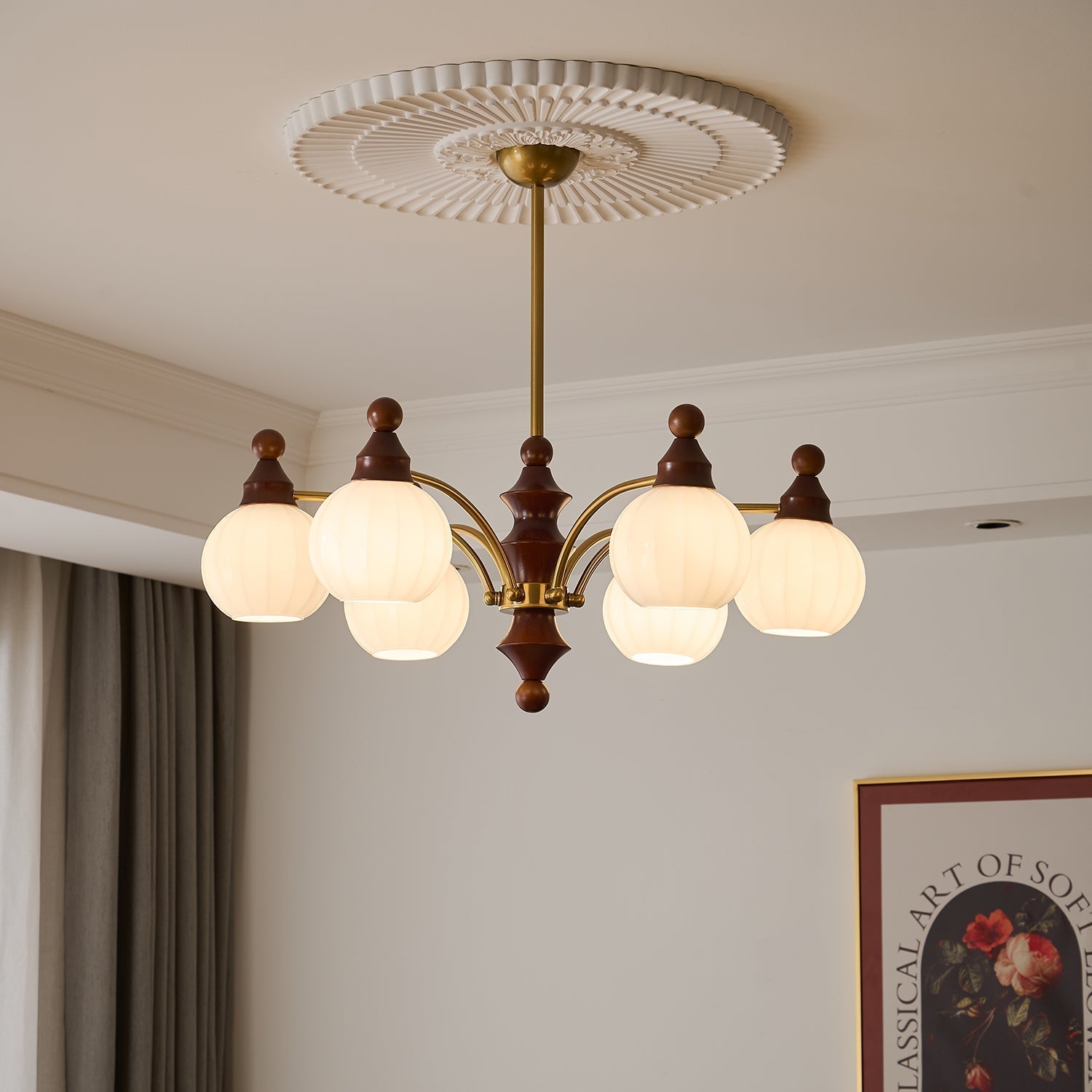 Jago Chandelier Blossom with Glass Shades