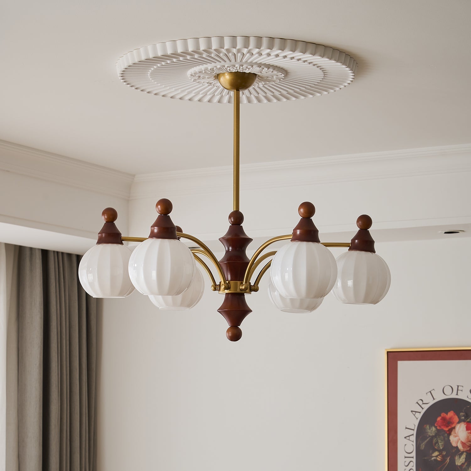 Jago Chandelier Blossom with Glass Shades