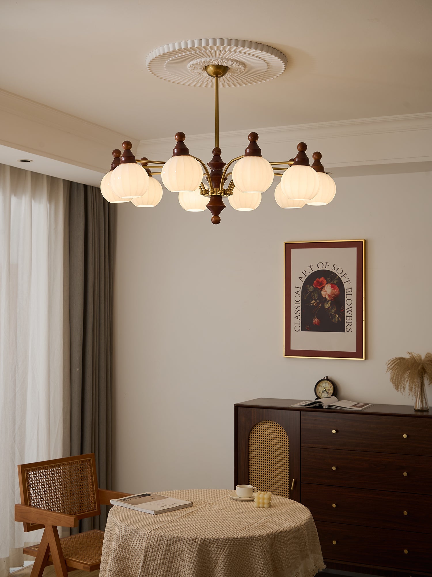 Jago Chandelier Blossom with Glass Shades