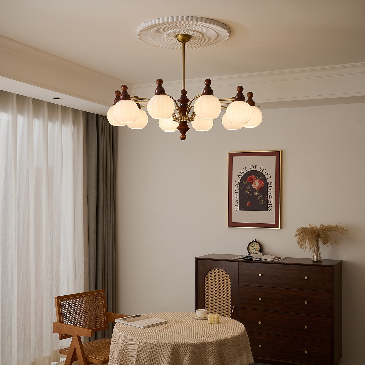 Jago Chandelier Blossom with Glass Shades