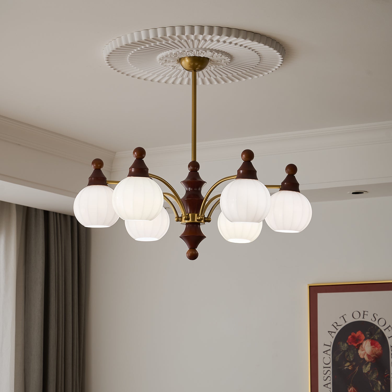 Jago Chandelier Blossom with Glass Shades