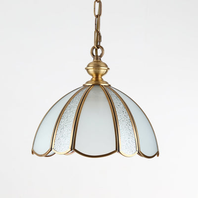 Lunell Traditional Art Brass Glass Pendant Light