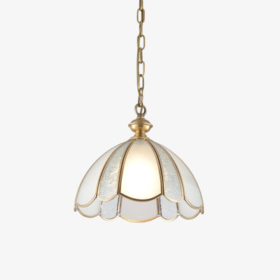 Lunell Traditional Art Brass Glass Pendant Light