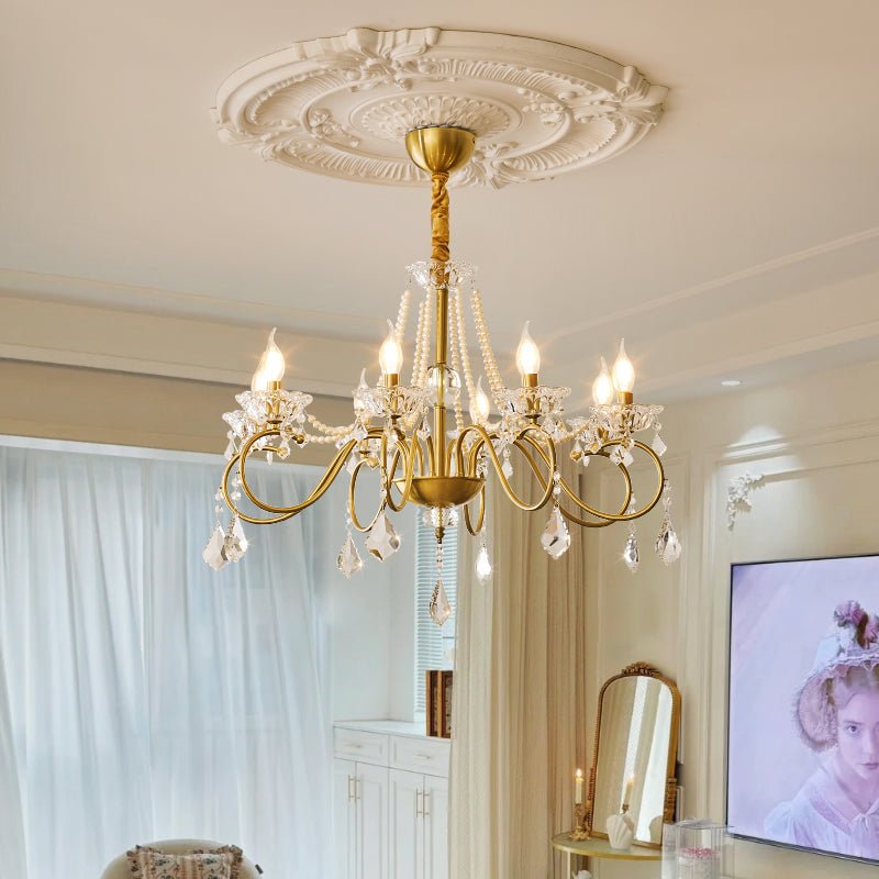 Velaeyra Postmodern Luxury Pearl Crystal Chandelier