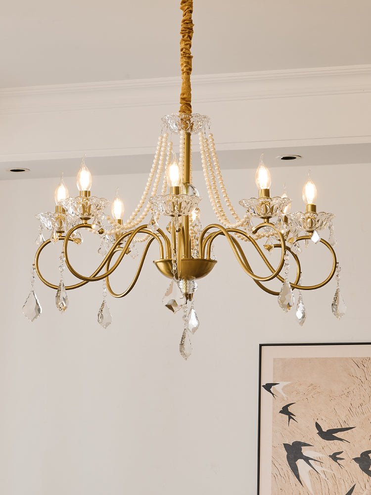 Velaeyra Postmodern Luxury Pearl Crystal Chandelier