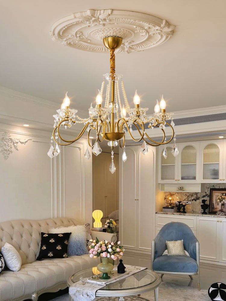 Velaeyra Postmodern Luxury Pearl Crystal Chandelier