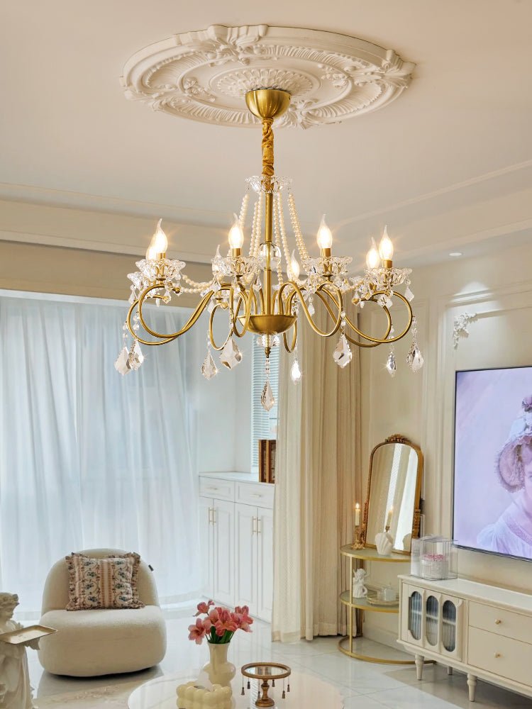 Velaeyra Postmodern Luxury Pearl Crystal Chandelier
