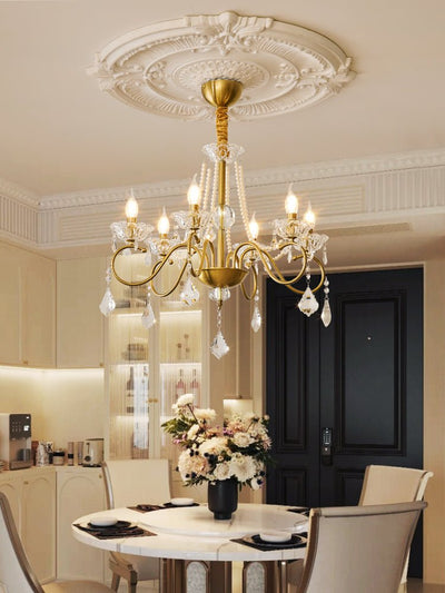 Velaeyra Postmodern Luxury Pearl Crystal Chandelier