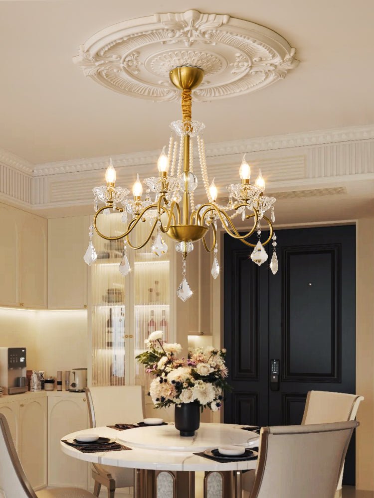 Velaeyra Postmodern Luxury Pearl Crystal Chandelier