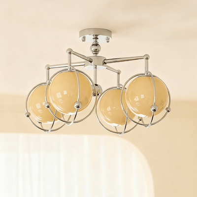 Noririella Orb Cage Semi Ceiling Lamp