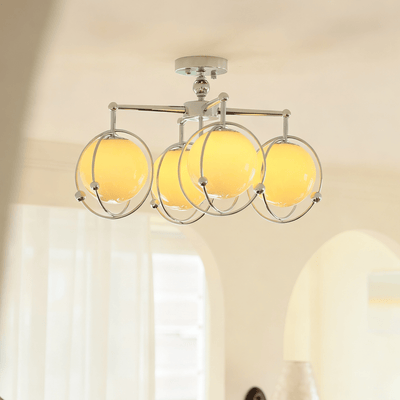 Noririella Orb Cage Semi Ceiling Lamp