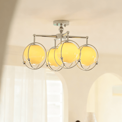 Noririella Orb Cage Semi Ceiling Lamp