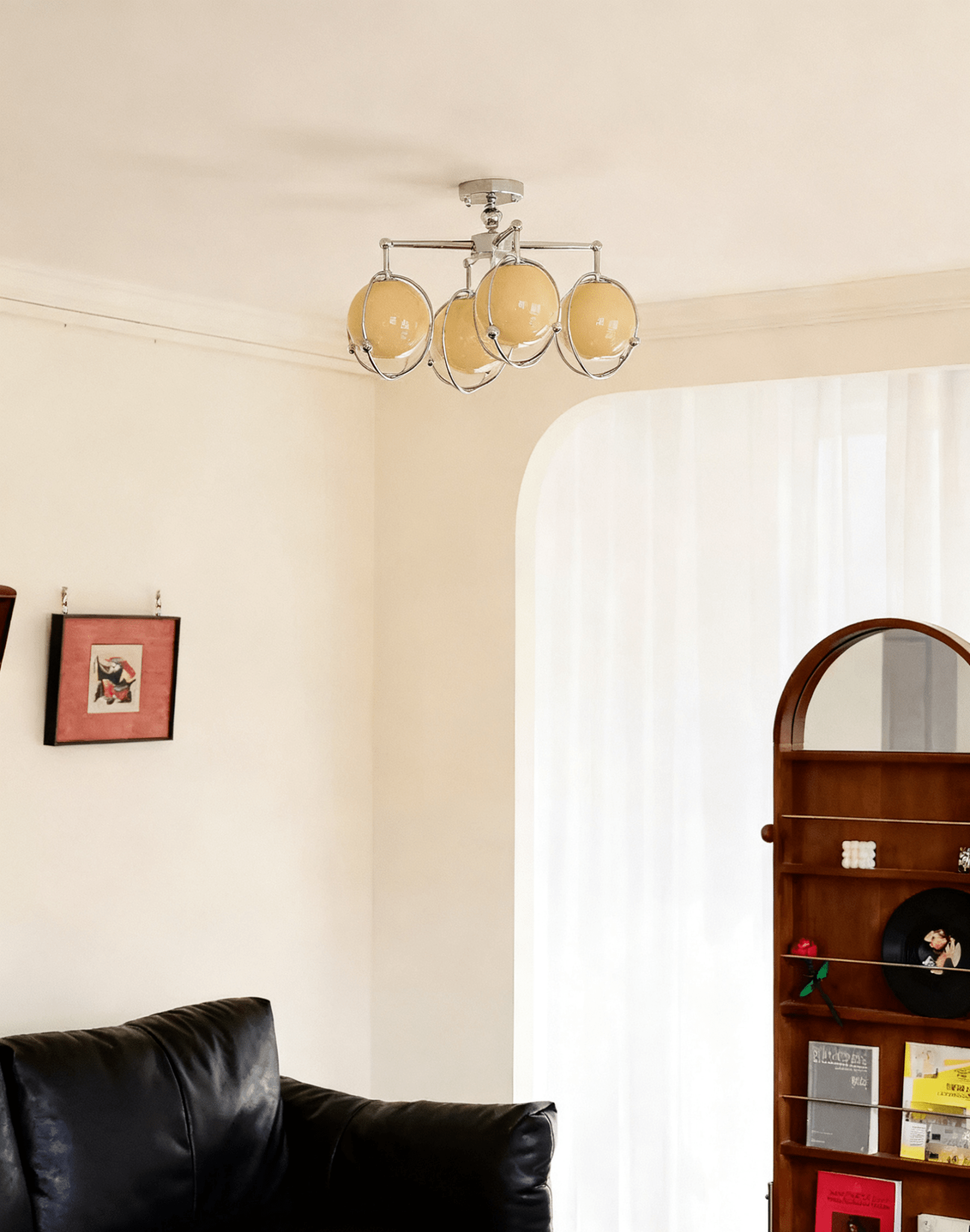Noririella Orb Cage Semi Ceiling Lamp