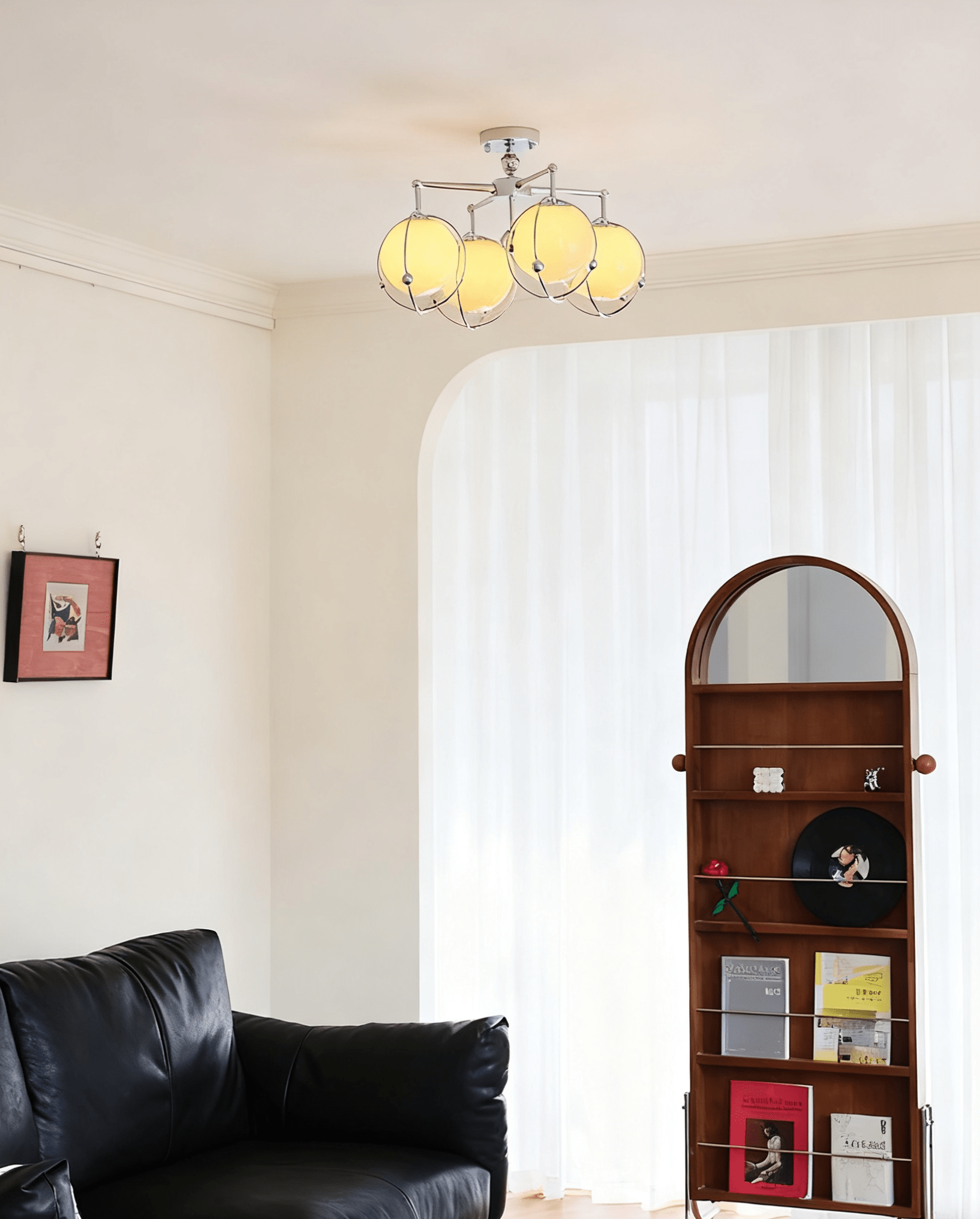 Noririella Orb Cage Semi Ceiling Lamp