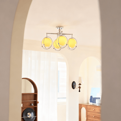 Noririella Orb Cage Semi Ceiling Lamp