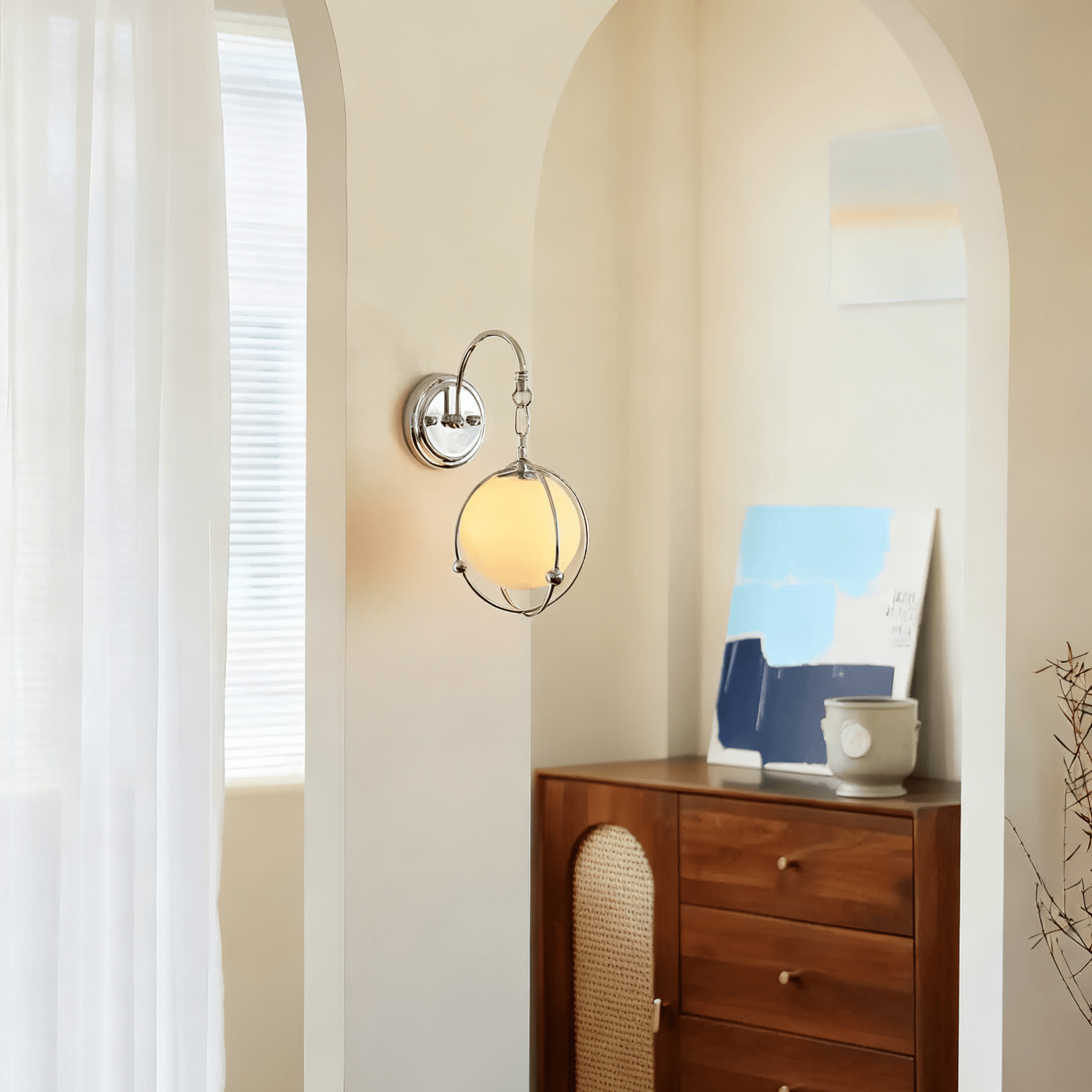 Veliselia Orb Cage Wall Sconce Light