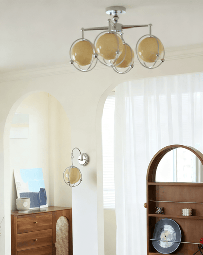 Veliselia Orb Cage Wall Sconce Light