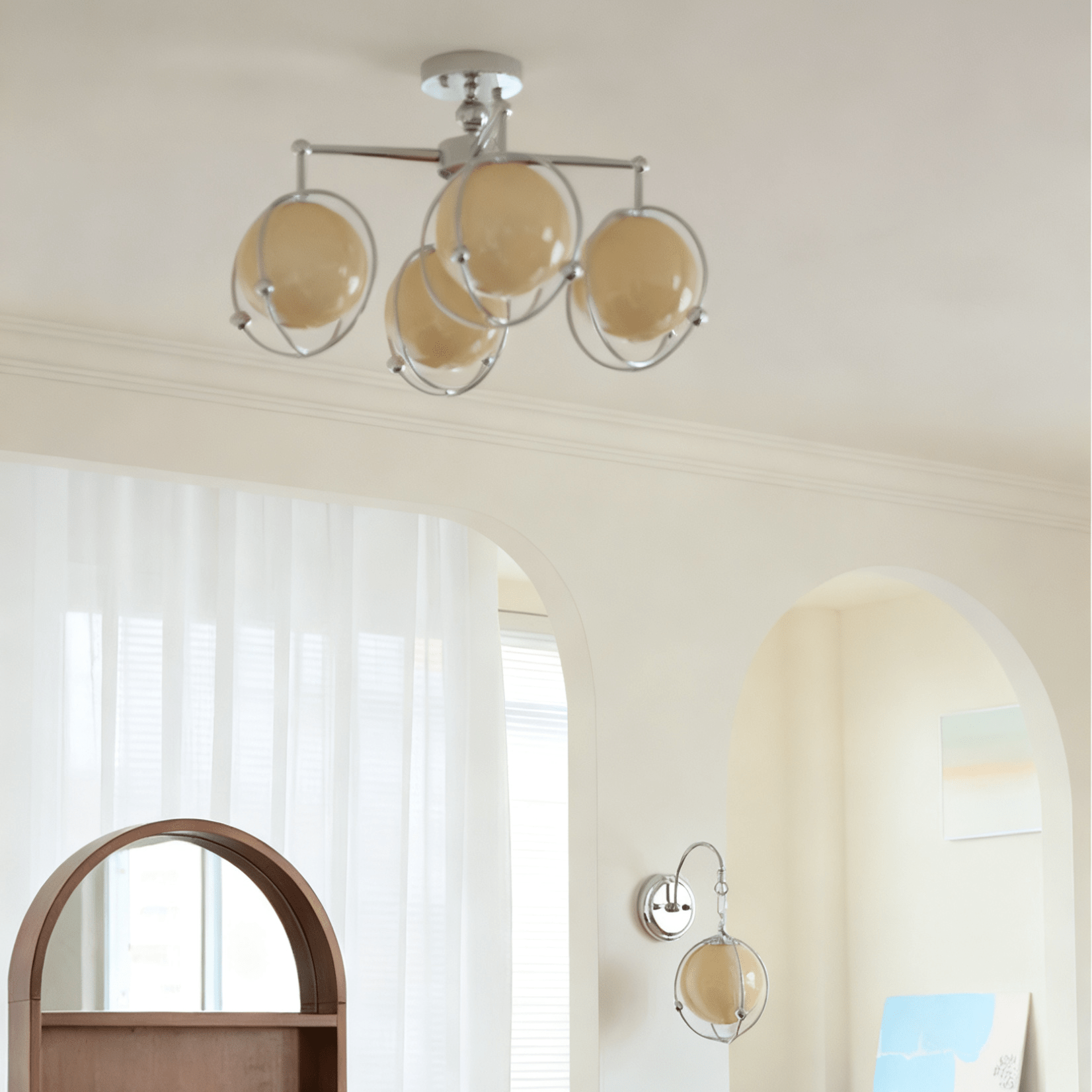 Veliselia Orb Cage Wall Sconce Light