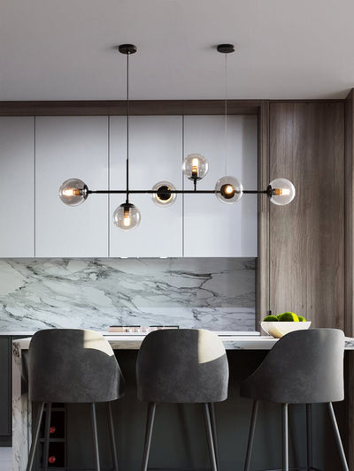 Yorvin Pendant Lamp Orb Brass Glass for Living Room