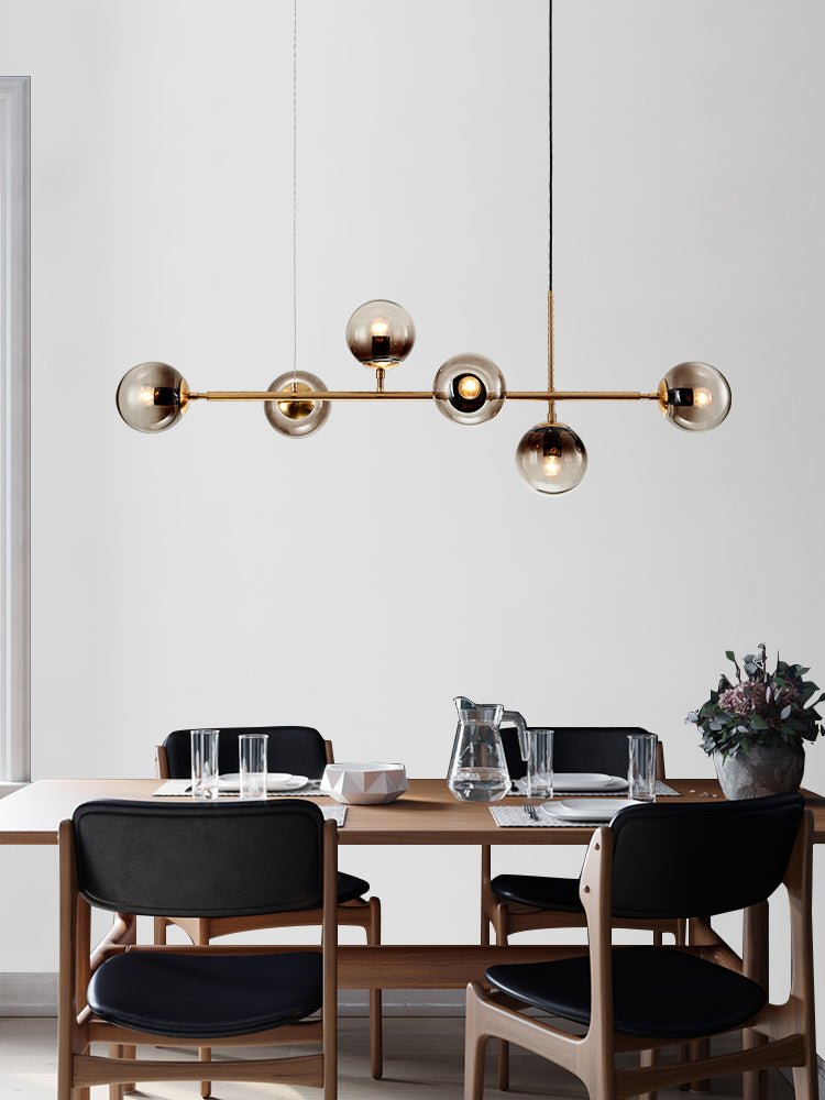 Yorvin Pendant Lamp Orb Brass Glass for Living Room