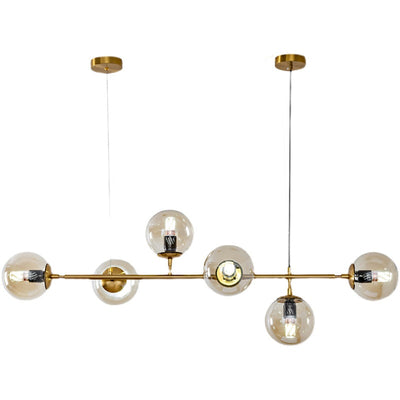 Yorvin Pendant Lamp Orb Brass Glass for Living Room
