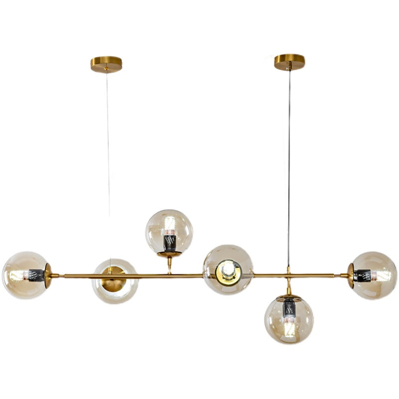 Yorvin Pendant Lamp Orb Brass Glass for Living Room