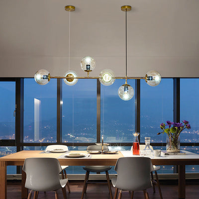 Yorvin Pendant Lamp Orb Brass Glass for Living Room