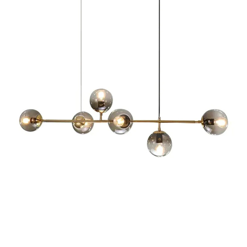 Yorvin Pendant Lamp Orb Brass Glass for Living Room