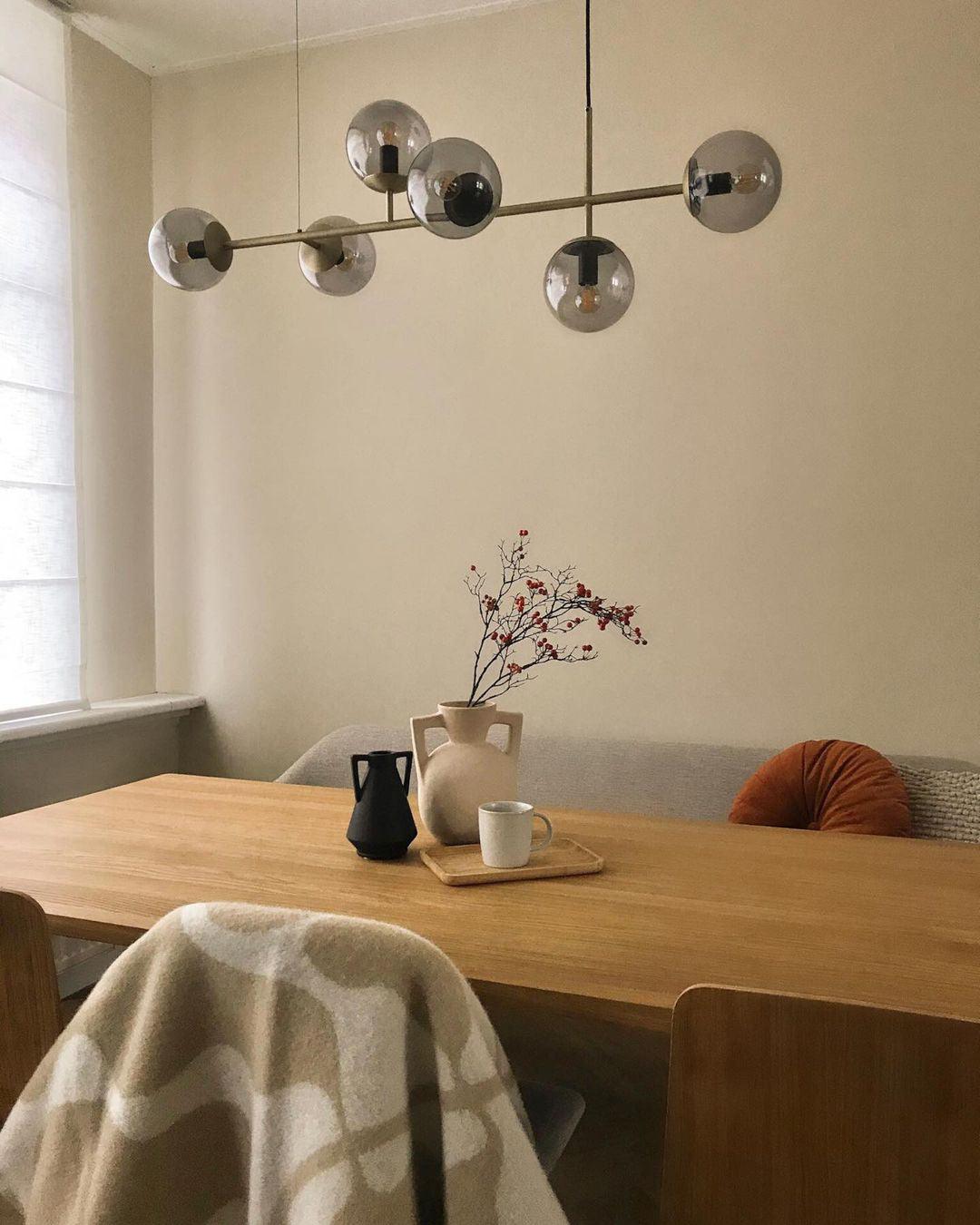 Yorvin Pendant Lamp Orb Brass Glass for Living Room