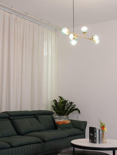 Yorvin Pendant Lamp Orb Brass Glass for Living Room