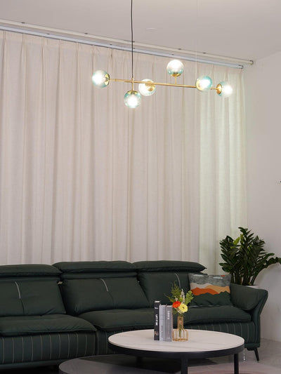 Yorvin Pendant Lamp Orb Brass Glass for Living Room