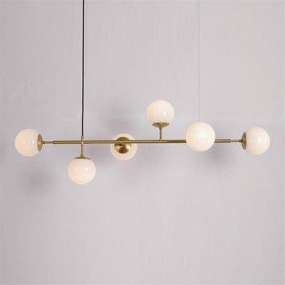 Yorvin Pendant Lamp Orb Brass Glass for Living Room