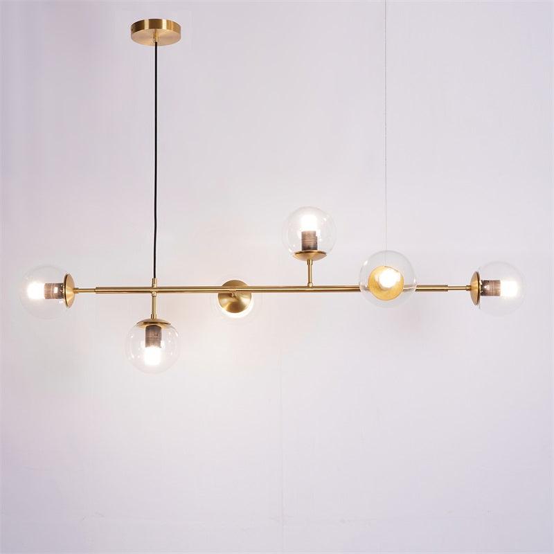 Yorvin Pendant Lamp Orb Brass Glass for Living Room
