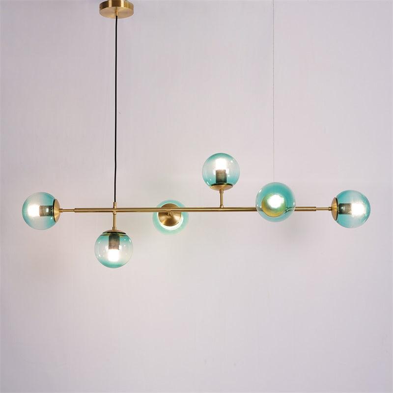 Yorvin Pendant Lamp Orb Brass Glass for Living Room