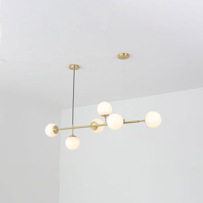 Yorvin Pendant Lamp Orb Brass Glass for Living Room