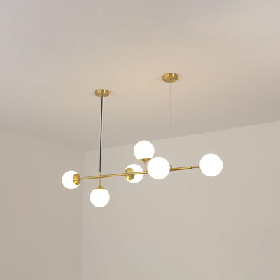 Yorvin Pendant Lamp Orb Brass Glass for Living Room