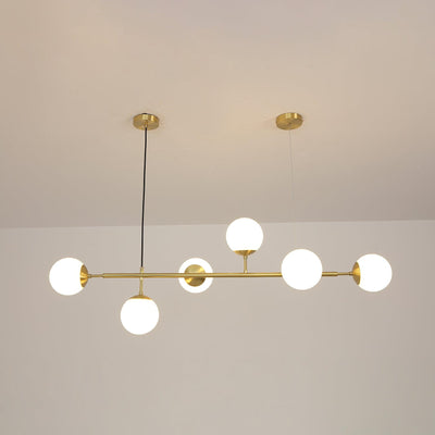 Yorvin Pendant Lamp Orb Brass Glass for Living Room