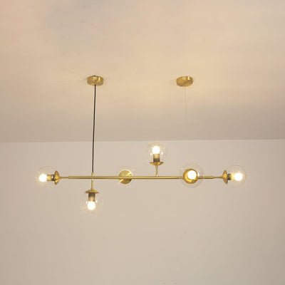 Yorvin Pendant Lamp Orb Brass Glass for Living Room