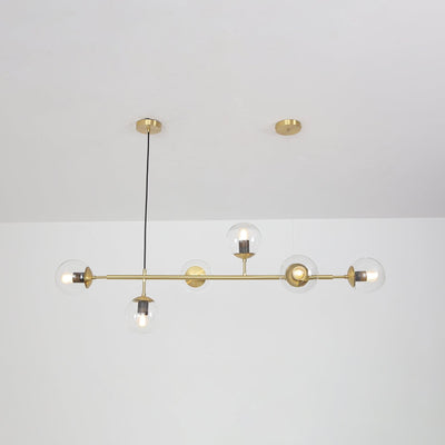 Yorvin Pendant Lamp Orb Brass Glass for Living Room