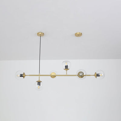 Yorvin Pendant Lamp Orb Brass Glass for Living Room