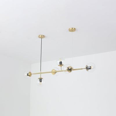 Yorvin Pendant Lamp Orb Brass Glass for Living Room