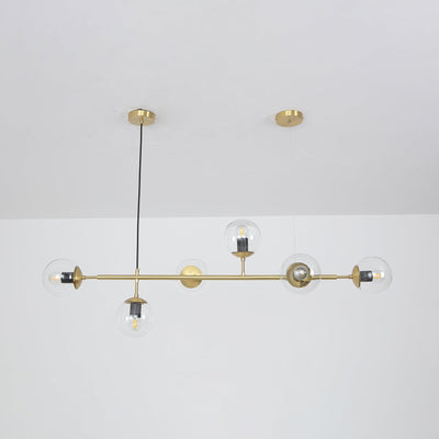 Yorvin Pendant Lamp Orb Brass Glass for Living Room