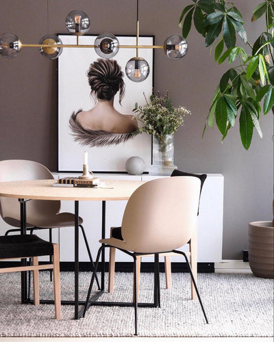 Yorvin Pendant Lamp Orb Brass Glass for Living Room