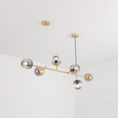 Yorvin Pendant Lamp Orb Brass Glass for Living Room
